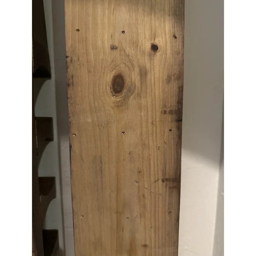 Wooden Wine Racks Bottle Wall Mounted Cellar Pine w/Walnut Stain Pair 12 Holders